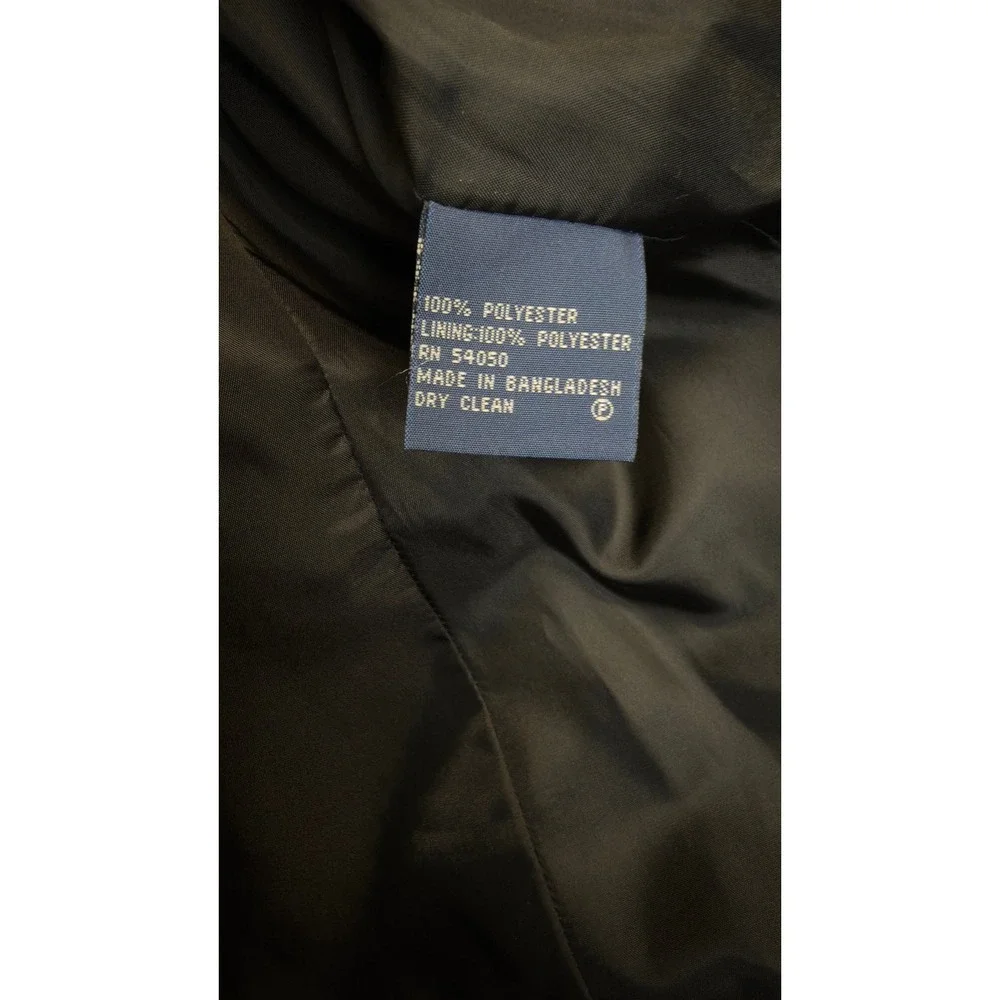 Evan-Picone Black Textured‎ Ruffle Trim Blazer Jacket Petite 14P Professional
